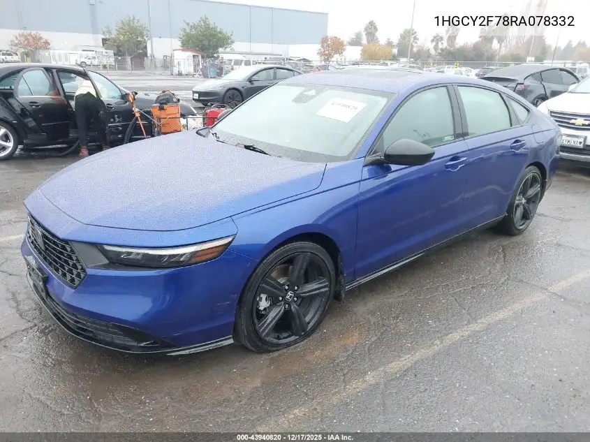 1HGCY2F78RA078332 2024 Honda Accord Hybrid Sport-L