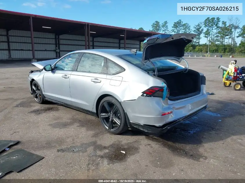 1HGCY2F70SA026215 2025 Honda Accord Hybrid Sport-L
