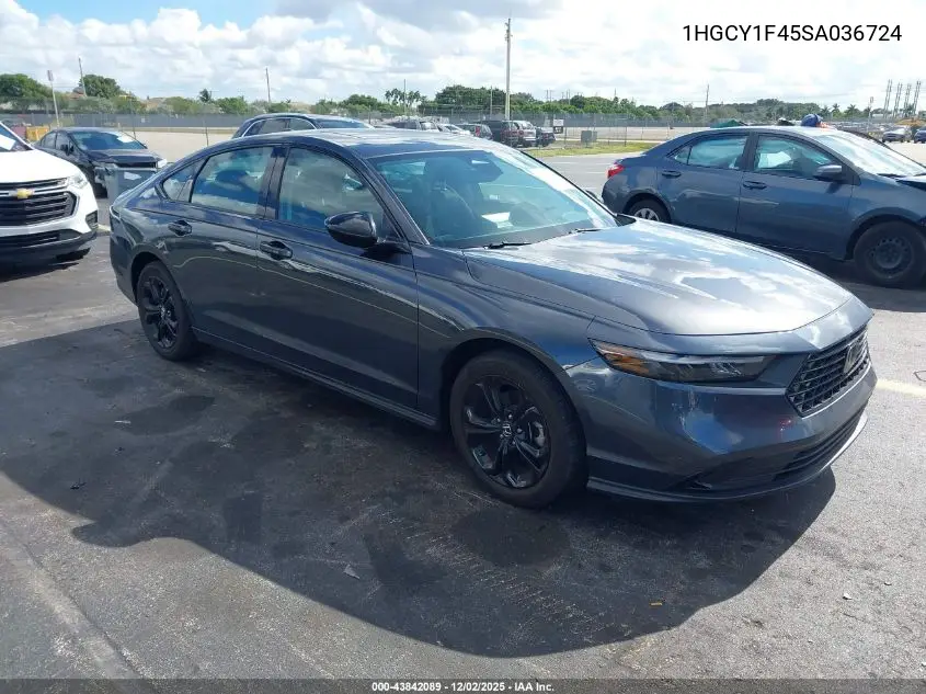 1HGCY1F45SA036724 2025 Honda Accord Se