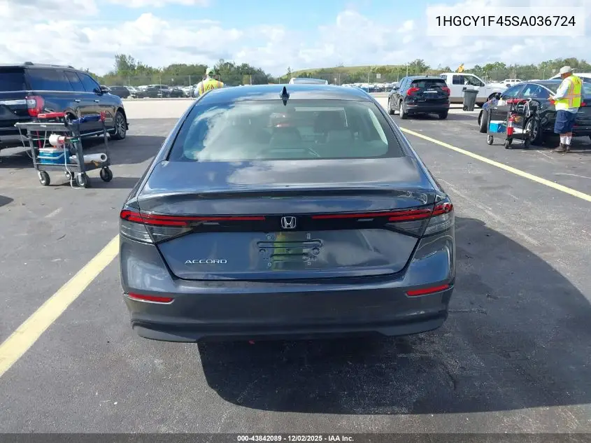 1HGCY1F45SA036724 2025 Honda Accord Se