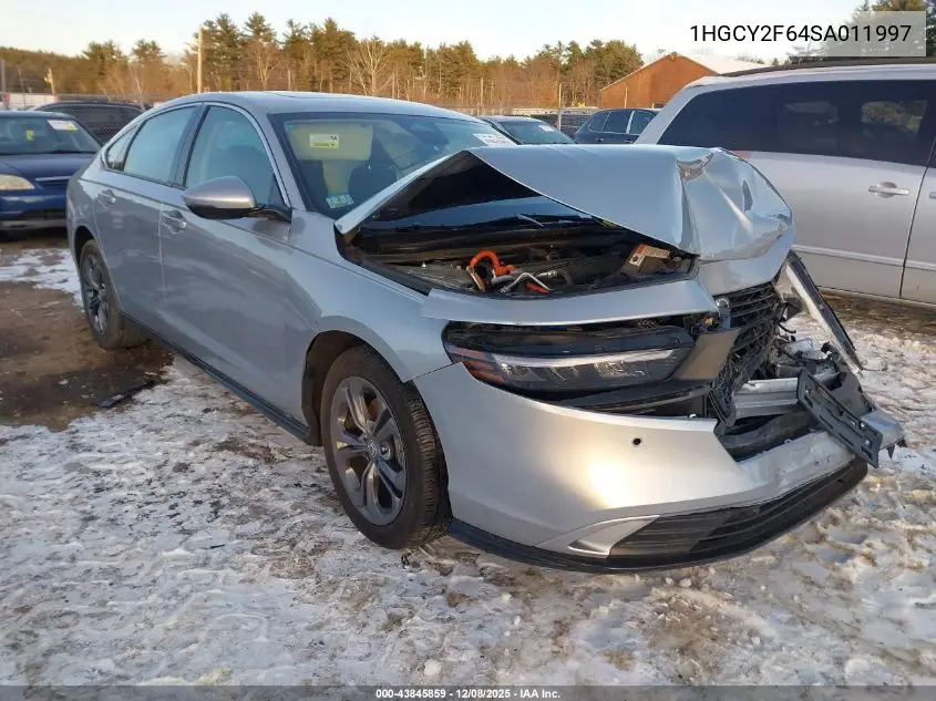 1HGCY2F64SA011997 2025 Honda Accord Hybrid Ex-L