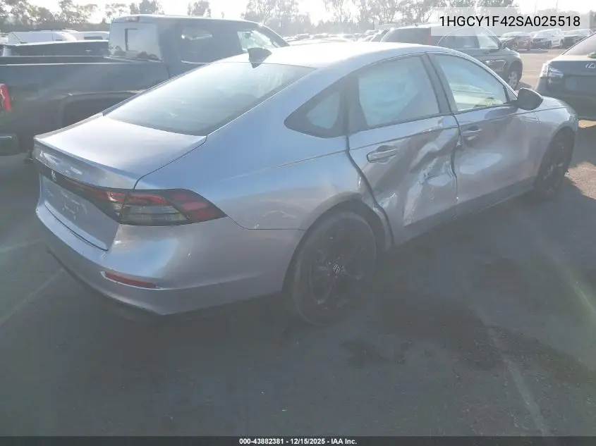 1HGCY1F42SA025518 2025 Honda Accord Se