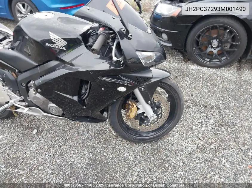 JH2PC37293M001490 2003 Honda Cbr600 Rr