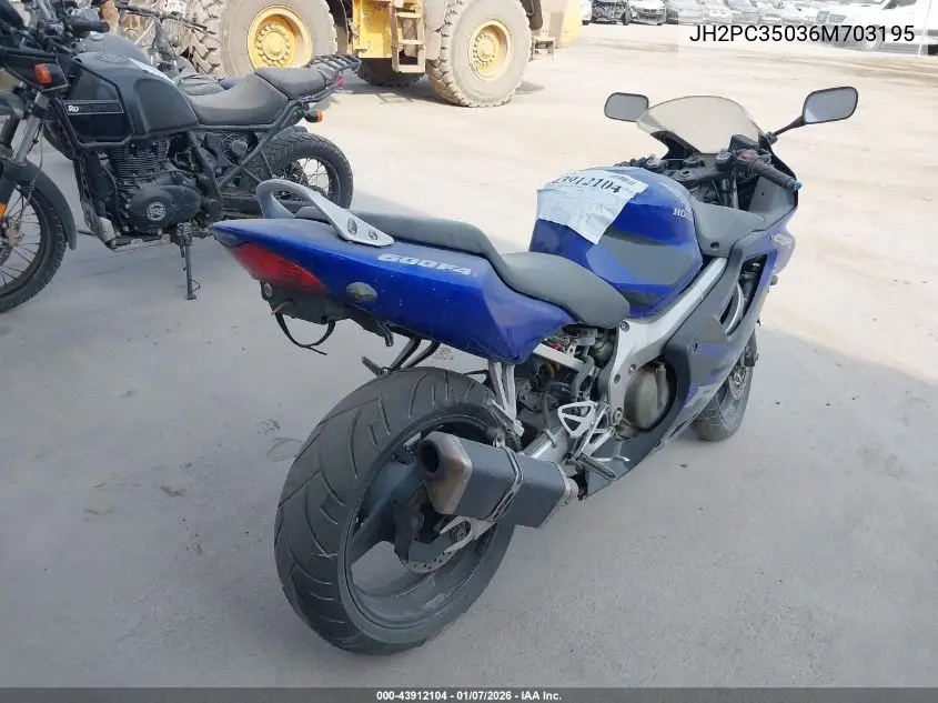 JH2PC35036M703195 2006 Honda Cbr600 F4