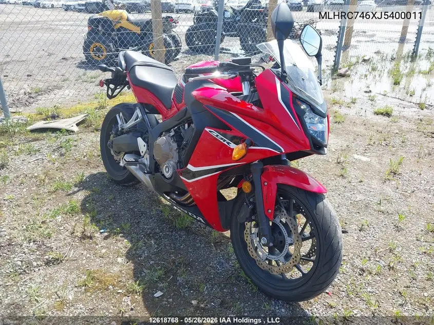 2018 Honda Cbr500 Ra VIN: MLHRC746XJ5400011 Lot: 12618768