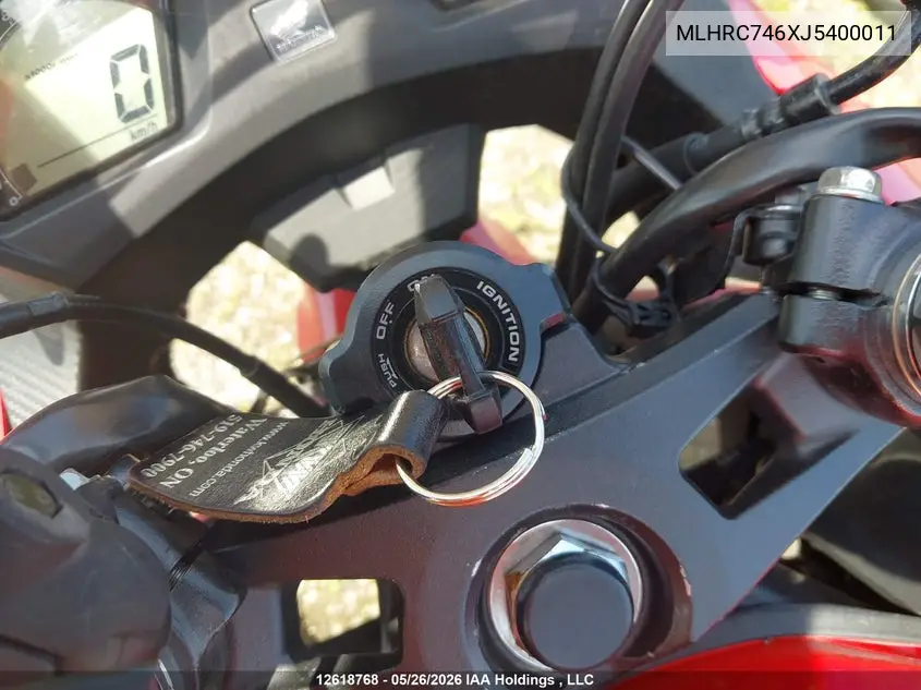 2018 Honda Cbr500 Ra VIN: MLHRC746XJ5400011 Lot: 12618768
