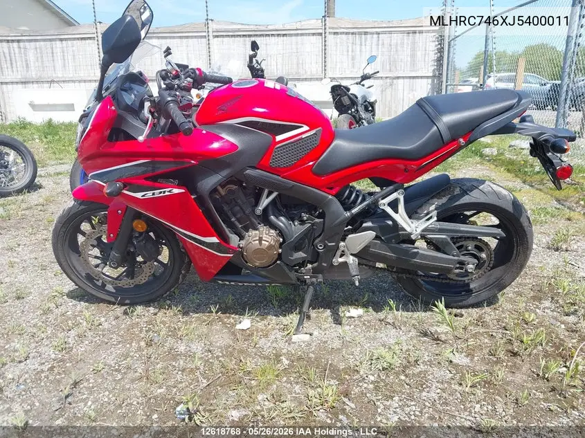 2018 Honda Cbr500 Ra VIN: MLHRC746XJ5400011 Lot: 12618768