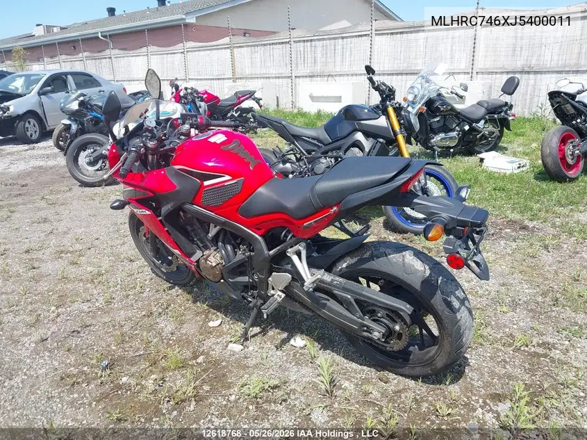 2018 Honda Cbr500 Ra VIN: MLHRC746XJ5400011 Lot: 12618768