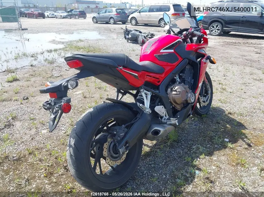2018 Honda Cbr500 Ra VIN: MLHRC746XJ5400011 Lot: 12618768