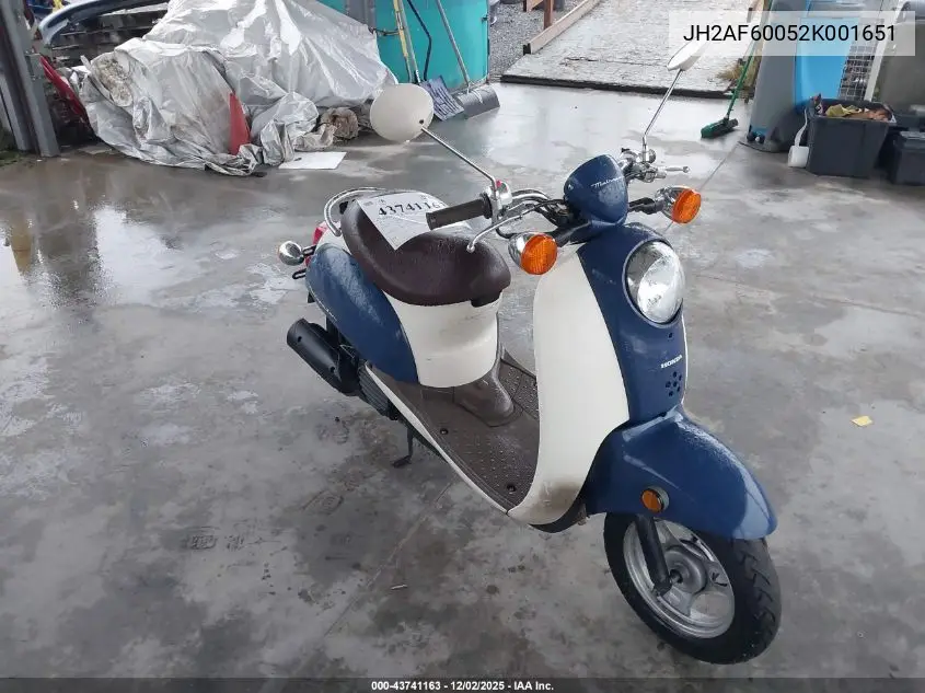 JH2AF60052K001651 2002 Honda Chf50