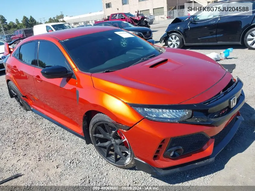 SHHFK8G75JU204588 2018 Honda Civic Type R Touring