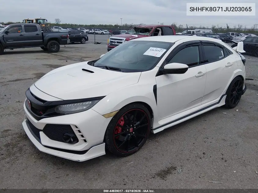 2018 Honda Civic Type R Touring VIN: SHHFK8G71JU203065 Lot: 44639317