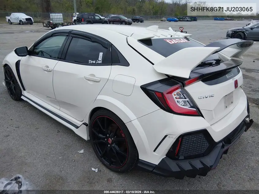 2018 Honda Civic Type R Touring VIN: SHHFK8G71JU203065 Lot: 44639317