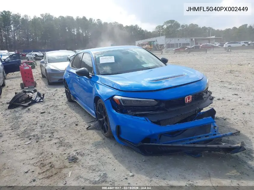 2023 Honda Civic Type R Touring VIN: JHMFL5G40PX002449 Lot: 44411517