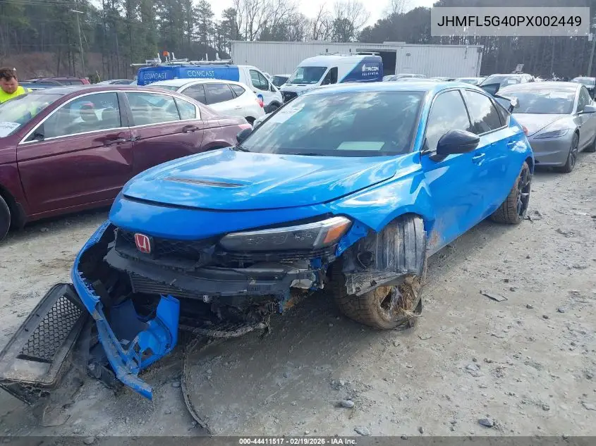 2023 Honda Civic Type R Touring VIN: JHMFL5G40PX002449 Lot: 44411517