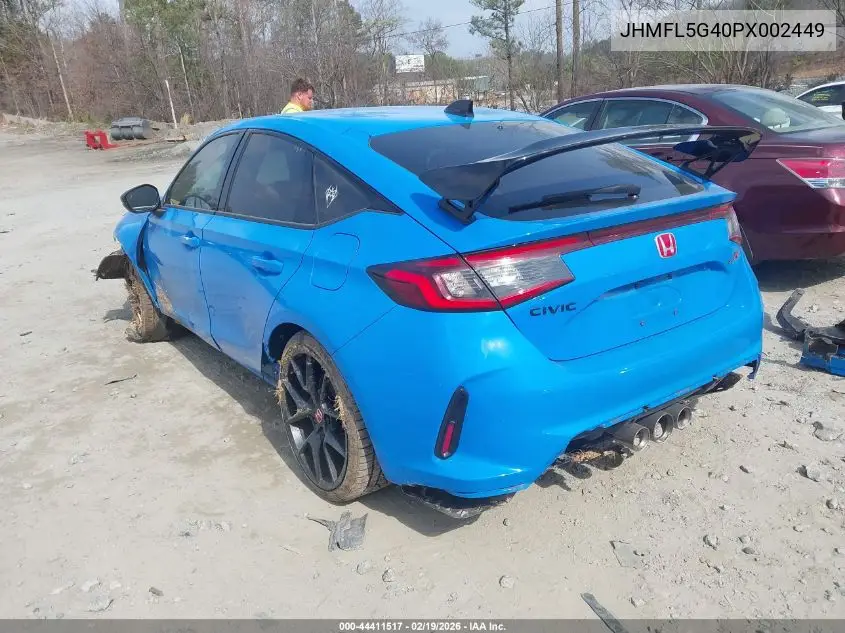 2023 Honda Civic Type R Touring VIN: JHMFL5G40PX002449 Lot: 44411517