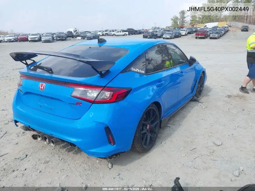 2023 Honda Civic Type R Touring VIN: JHMFL5G40PX002449 Lot: 44411517