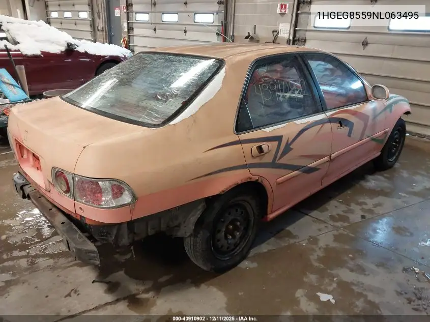 1HGEG8559NL063495 1992 Honda Civic Lx