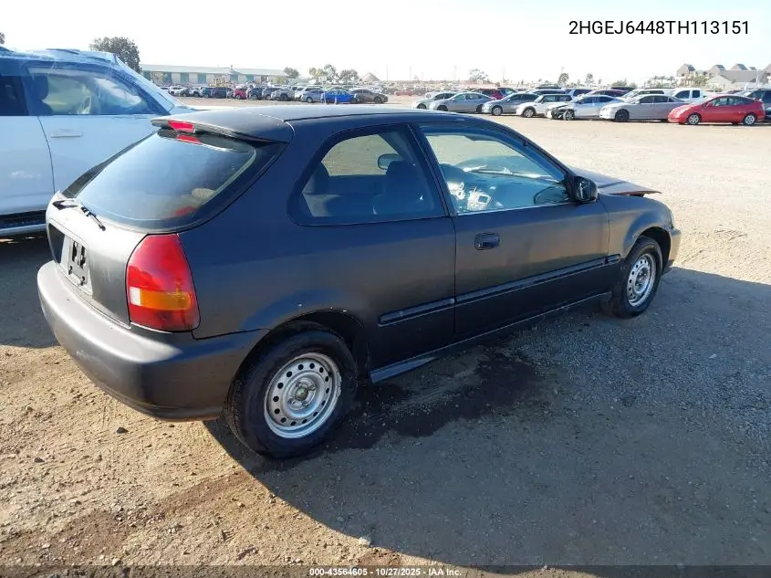 2HGEJ6448TH113151 1996 Honda Civic Dx