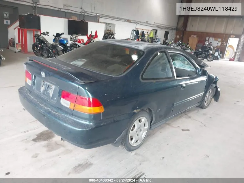 1HGEJ8240WL118429 1998 Honda Civic Ex