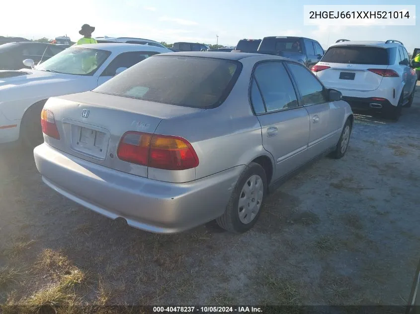 2HGEJ661XXH521014 1999 Honda Civic Se