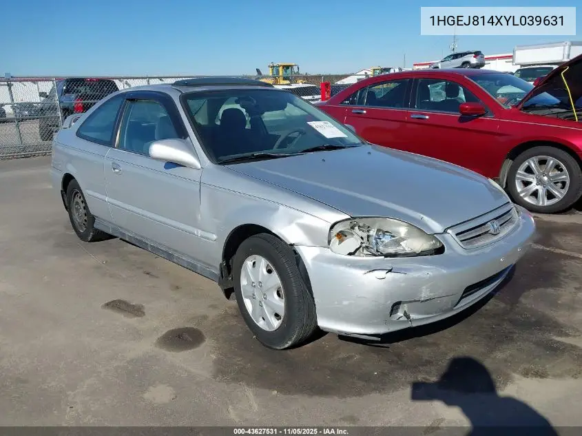 1HGEJ814XYL039631 2000 Honda Civic Ex