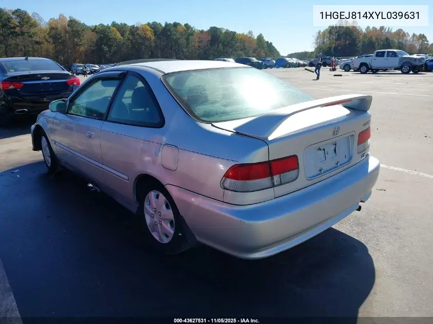 1HGEJ814XYL039631 2000 Honda Civic Ex
