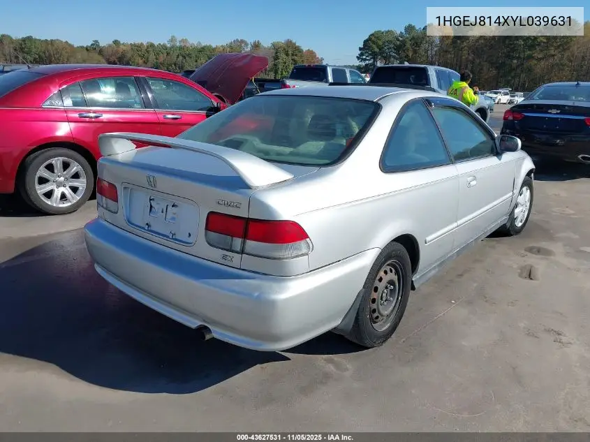 1HGEJ814XYL039631 2000 Honda Civic Ex
