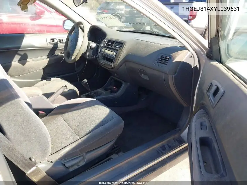 1HGEJ814XYL039631 2000 Honda Civic Ex