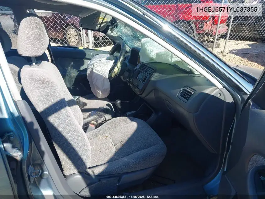 1HGEJ6571YL037355 2000 Honda Civic Lx