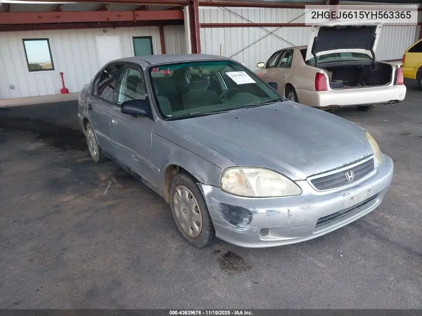 2HGEJ6615YH563365 2000 Honda Civic Value Package