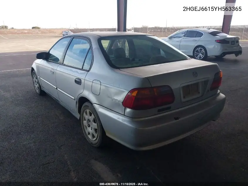 2HGEJ6615YH563365 2000 Honda Civic Value Package