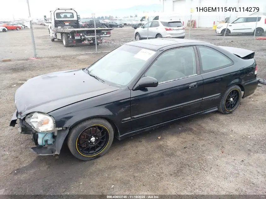 1HGEM1154YL114279 2000 Honda Civic Si