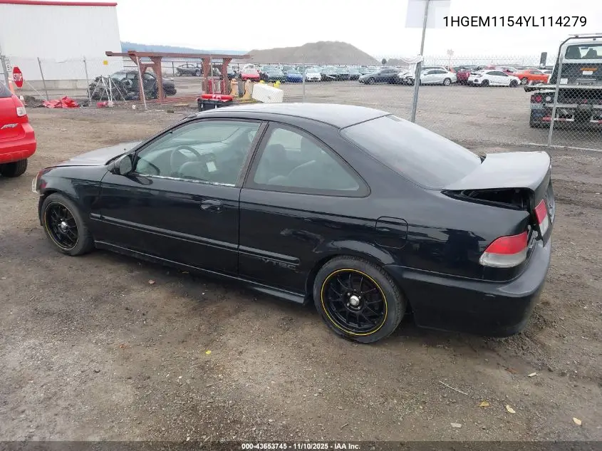 1HGEM1154YL114279 2000 Honda Civic Si