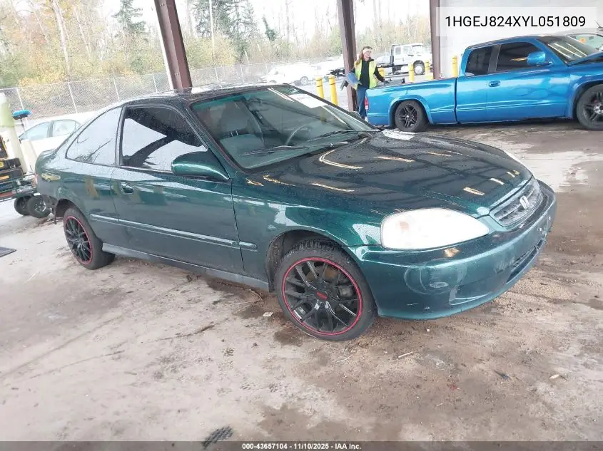 1HGEJ824XYL051809 2000 Honda Civic Ex