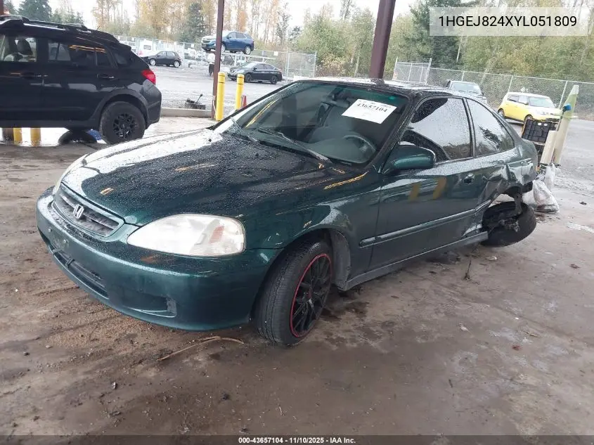1HGEJ824XYL051809 2000 Honda Civic Ex