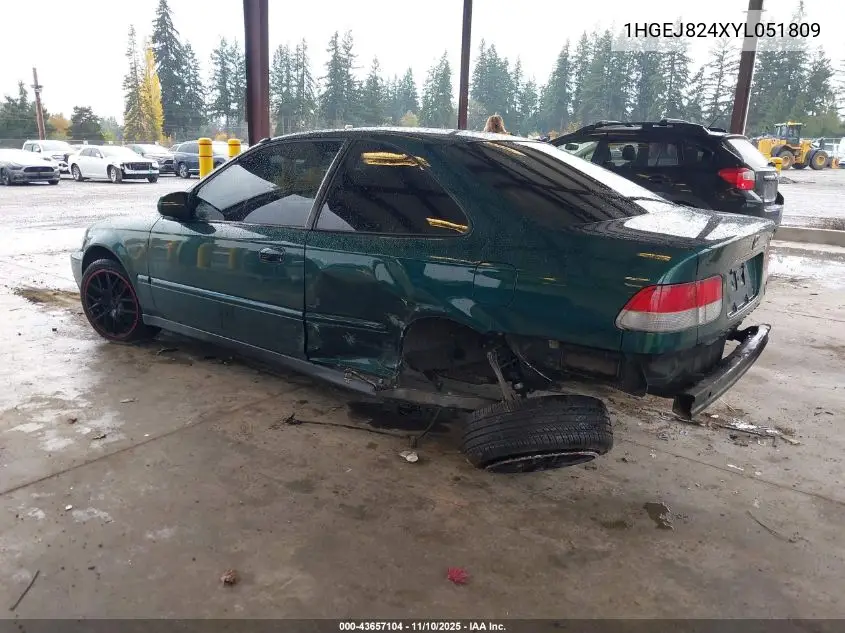 1HGEJ824XYL051809 2000 Honda Civic Ex