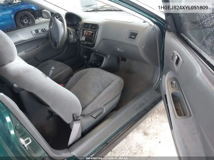 1HGEJ824XYL051809 2000 Honda Civic Ex