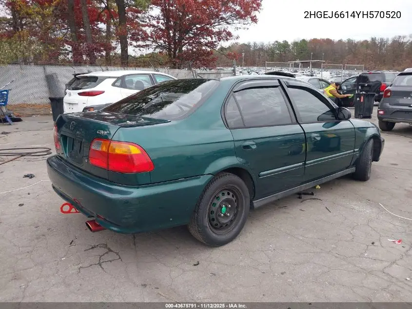 2HGEJ6614YH570520 2000 Honda Civic Value Package