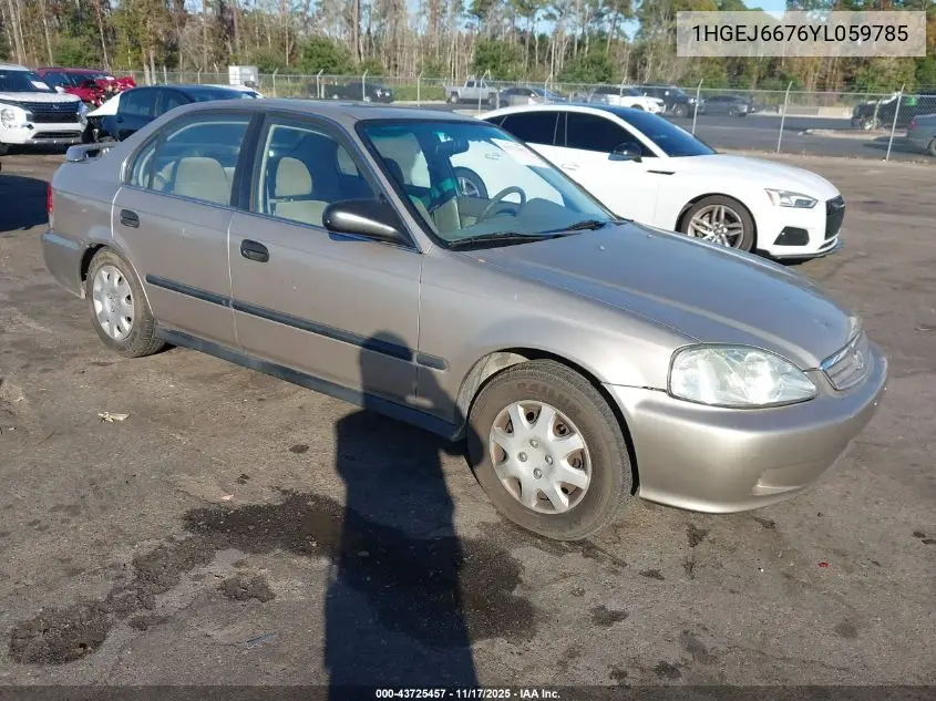 1HGEJ6676YL059785 2000 Honda Civic Lx