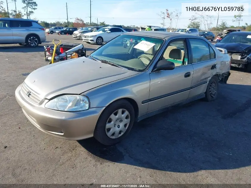 1HGEJ6676YL059785 2000 Honda Civic Lx