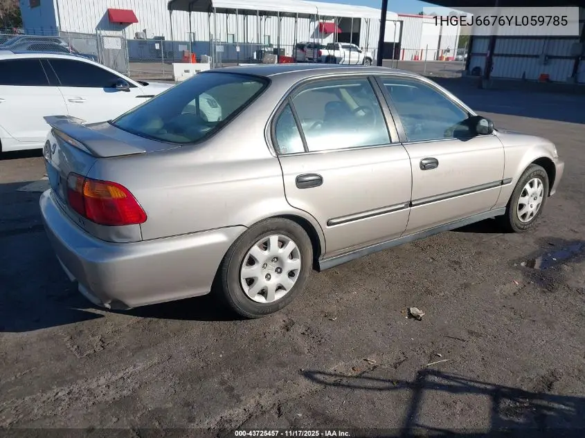1HGEJ6676YL059785 2000 Honda Civic Lx