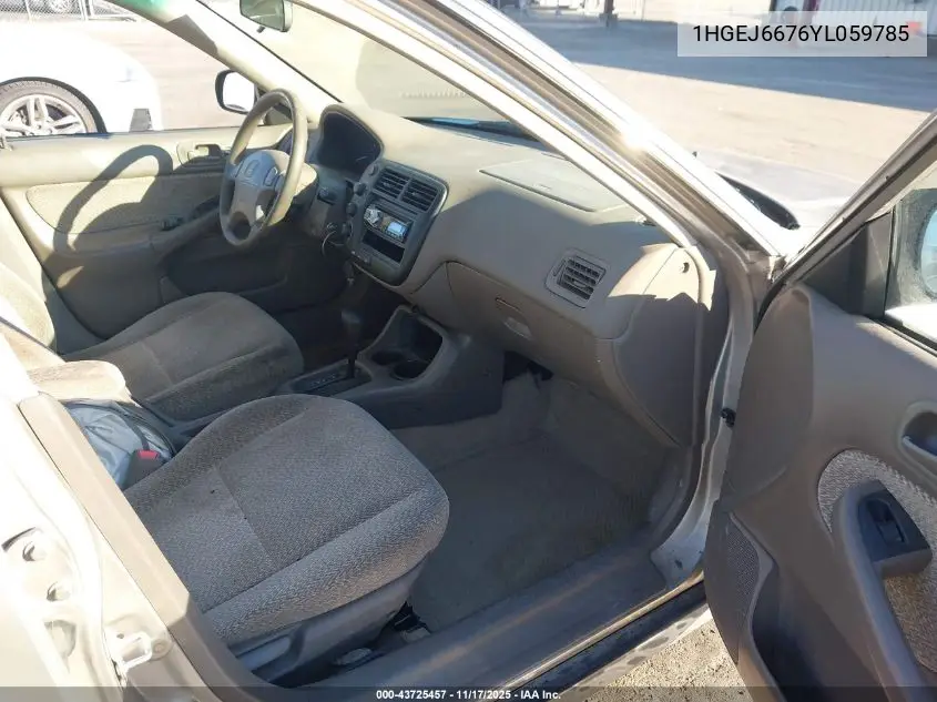 1HGEJ6676YL059785 2000 Honda Civic Lx