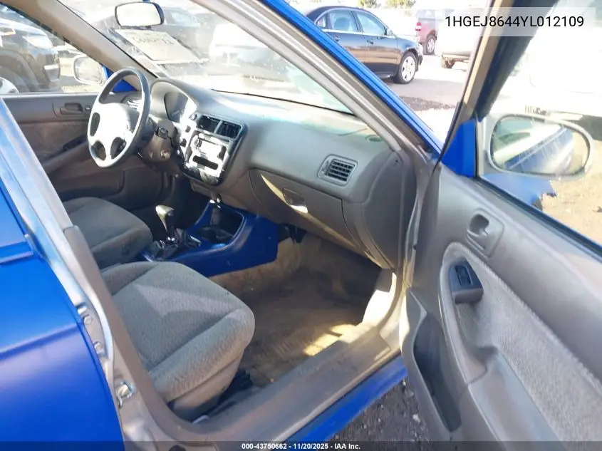 1HGEJ8644YL012109 2000 Honda Civic Ex