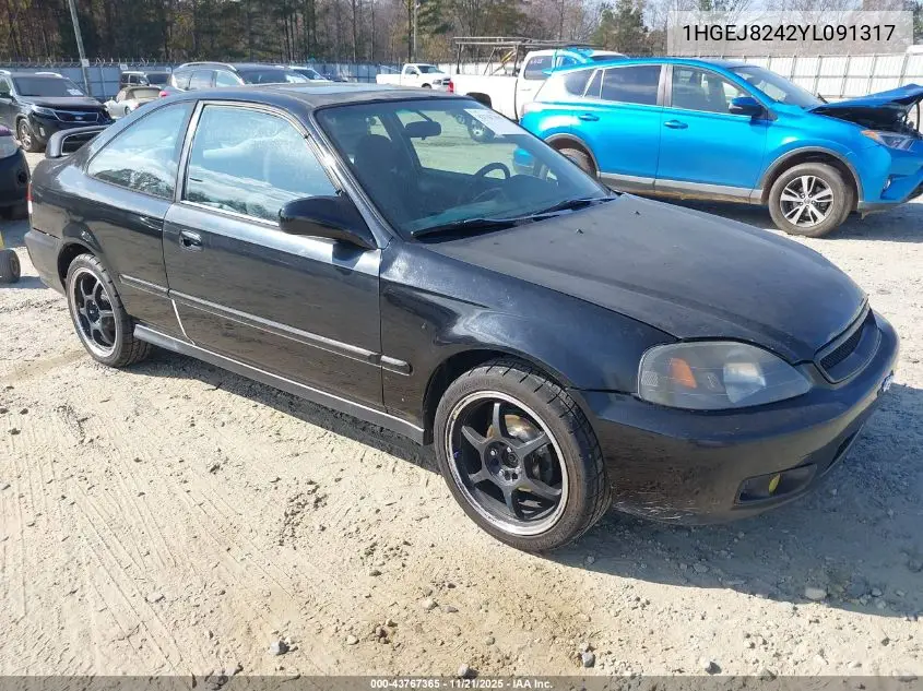1HGEJ8242YL091317 2000 Honda Civic Ex