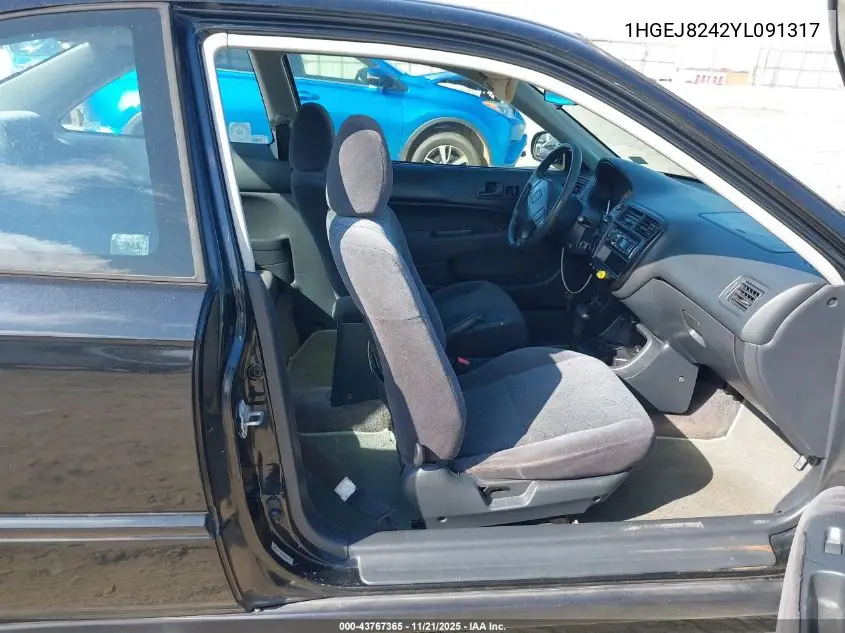 1HGEJ8242YL091317 2000 Honda Civic Ex