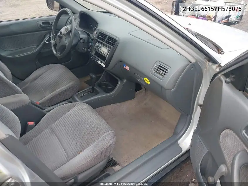 2HGEJ6615YH578075 2000 Honda Civic Value Package