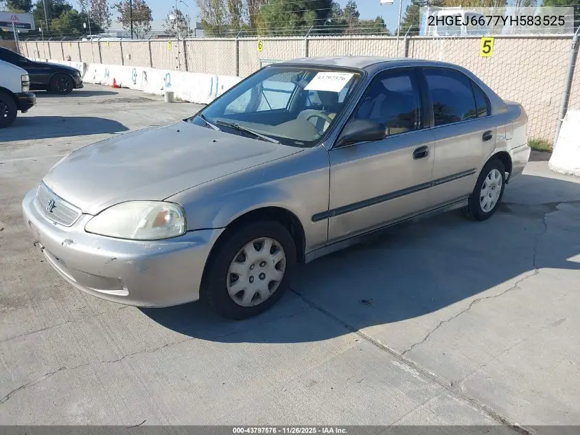 2HGEJ6677YH583525 2000 Honda Civic Lx