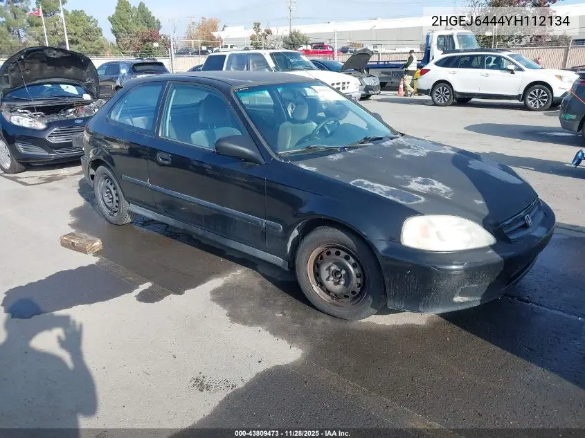 2HGEJ6444YH112134 2000 Honda Civic Dx