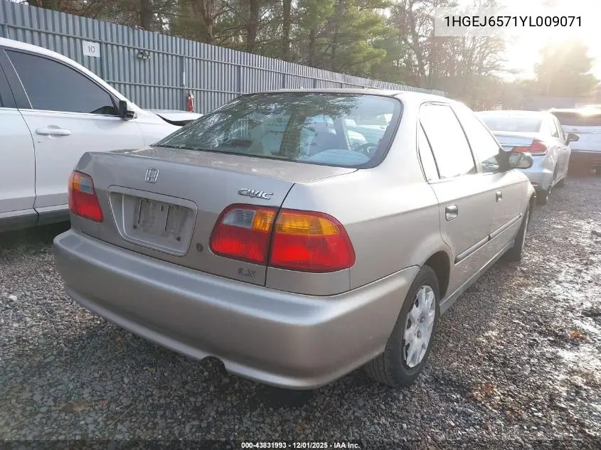1HGEJ6571YL009071 2000 Honda Civic Lx